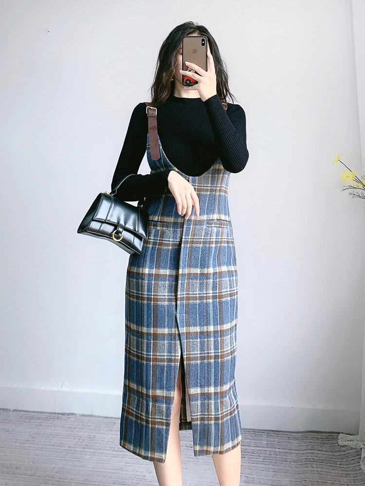 慕衣思毛呢2020秋季新款气质连衣裙 慕衣思连衣裙