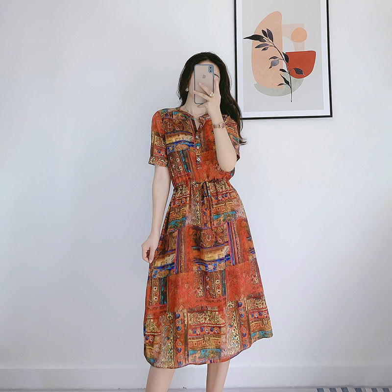 慕衣思真丝连衣裙2021裙子 慕衣思连衣裙