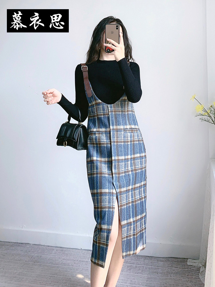 慕衣思毛呢2020秋季新款气质连衣裙 慕衣思连衣裙