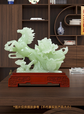 招财白菜马摆件玄关办公室装饰