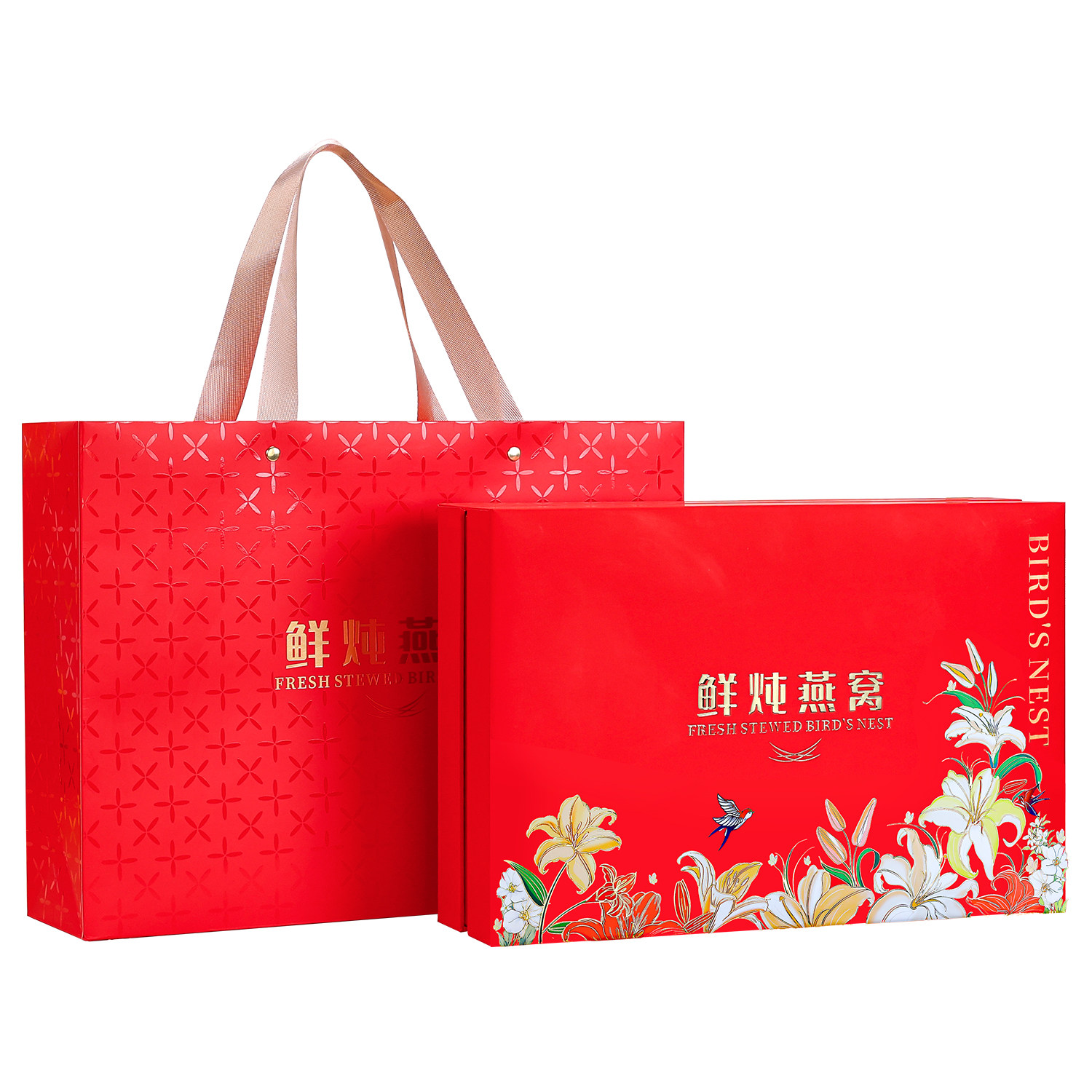 鲜炖即食燕窝包装盒红色喜庆高档50/75/100ml现炖燕窝礼品盒定制,淘宝优惠券,粉丝福利购,淘宝优惠卷