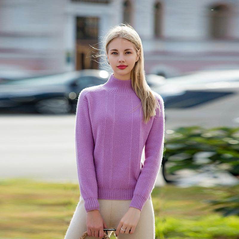 半高领100%纯山羊绒衫女秋冬针织打底套头鄂尔多斯市加厚保暖毛衣,淘宝优惠券,粉丝福利购,淘宝优惠卷