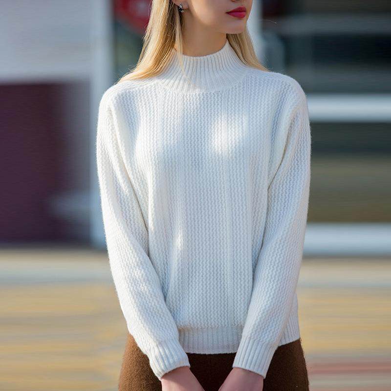 半高领100%纯山羊绒衫女秋冬针织打底套头鄂尔多斯市加厚保暖毛衣,淘宝优惠券,粉丝福利购,淘宝优惠卷