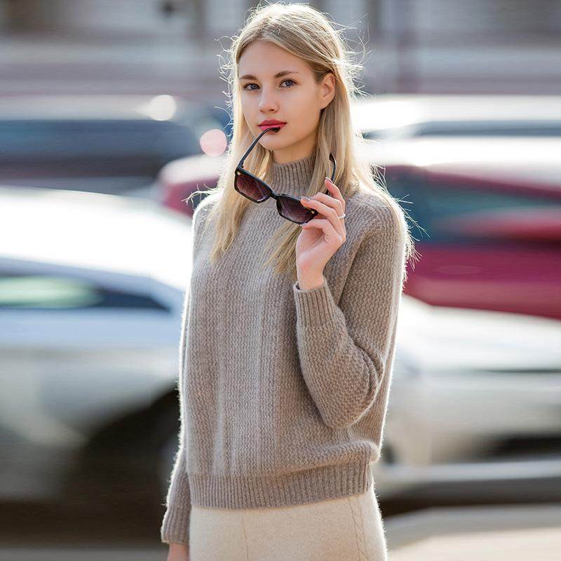 半高领100%纯山羊绒衫女秋冬针织打底套头鄂尔多斯市加厚保暖毛衣,淘宝优惠券,粉丝福利购,淘宝优惠卷