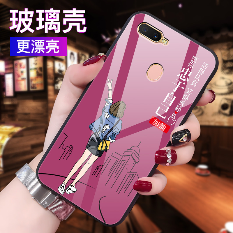 oppoA7手机壳oppo A7x硅胶A7n玻璃保护套ax7全包防摔软硬壳oppa卡通情侣oopoa外壳opopa新0pp0可爱男女opooa - 图2