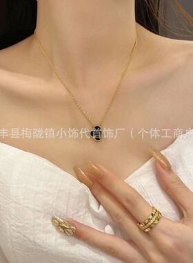 厚玛瑙工厂贝母高版金红项链玫瑰