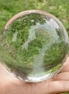 客厅白摆件办公桌水晶球风水拍照