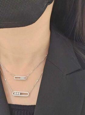 号三钻灵动项链吊坠链高版大小