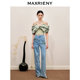 MAXRIENY ເສື້ອຢືດ chiffon ເທິງໃບໄມ້ໄຜ່ແບບຈີນໃຫມ່ MAXRIENY