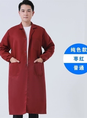 工作服大褂耐脏加厚男长款耐磨干活蓝大褂搬运迷劳保服制防尘罩衣