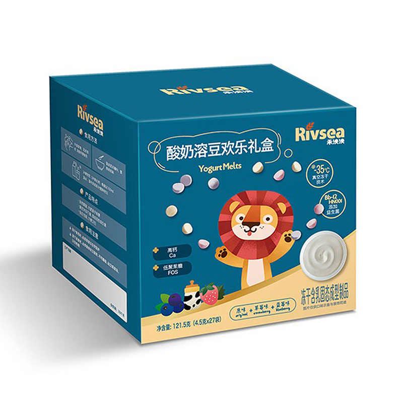 禾泱泱Rivsea酸奶豆溶豆豆宝宝零食益生菌水果味儿童溶豆礼盒装