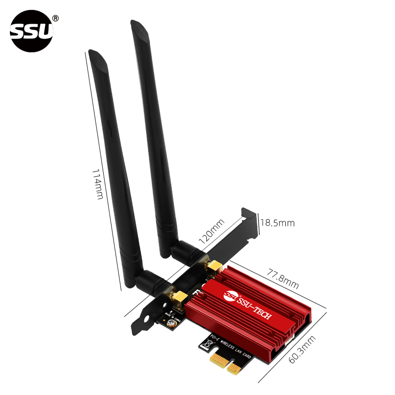 SSU【Wi-Fi7 网卡】 台式机BE200无线网卡电脑内置PCI-E千兆5G接收器英特尔BE200 WIFI7网卡发射器蓝牙5.4 - 图2