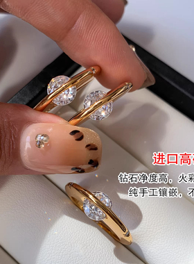 爆闪锆石星球食指戒指指环