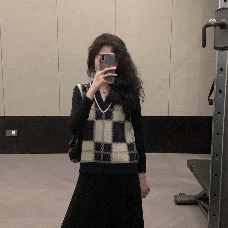 秋冬季小个子连衣裙学院软奶糯毛衣 慕恋绒连衣裙