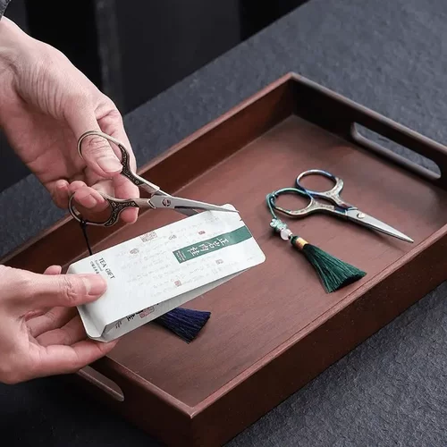 小剪刀剪茶叶袋茶剪泡袋茶叶专用剪刀茶道复古中式鹤茶艺茶具配件 - 图0