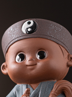 久造中式道家公仔小道童摆件