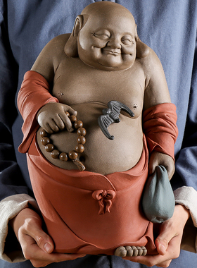 陶瓷招财大肚弥勒佛笑佛禅意摆件