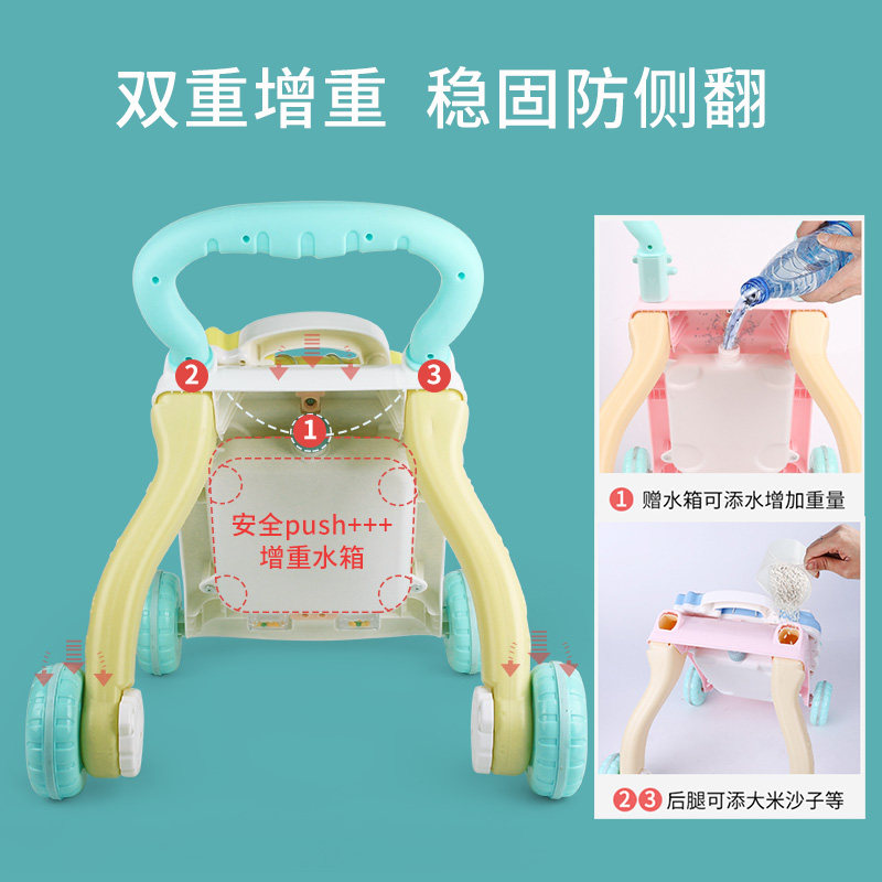 宝宝学走路神器学步防侧翻手推车 华中亿母婴手推学步玩具