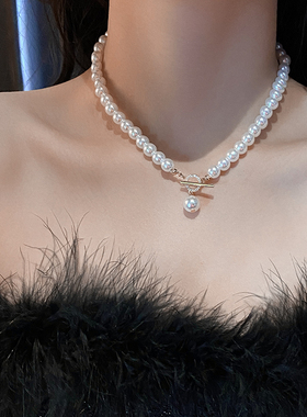 恋约女珍珠项链时尚锁骨链