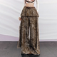 OfAkiva Wild Vein Moonlight Mountain pleated skirt draped lace-up raw edge cashew jeans