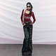 OfAkiva Launch Fair Isle Square Neck Sweater Women's Retro Jacquard Hot Girl Top