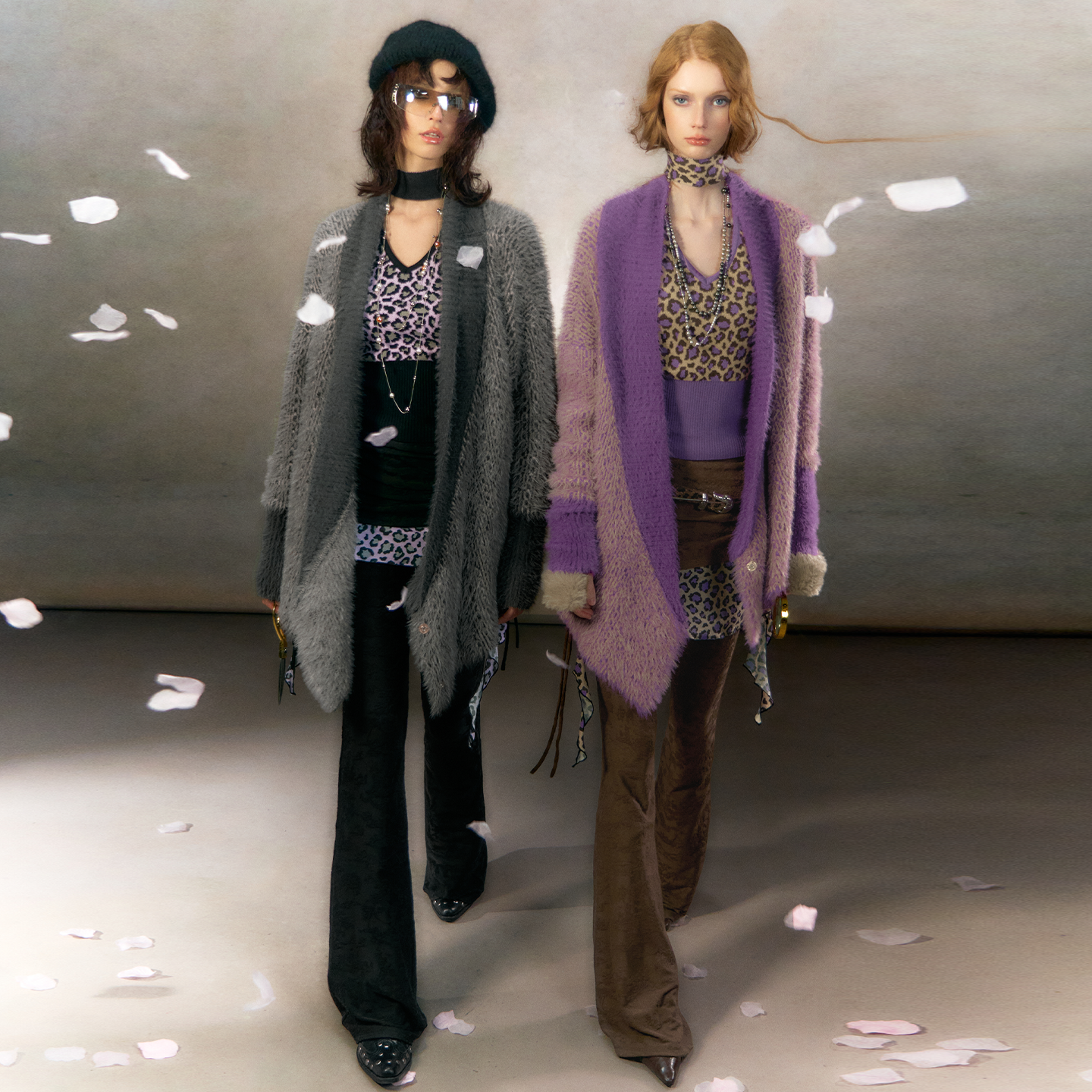 【现货】OfAkiva“周五快乐”Y2K复古豹纹毛绒开衫套装假两件裙裤,淘宝优惠券,粉丝福利购,淘宝优惠卷