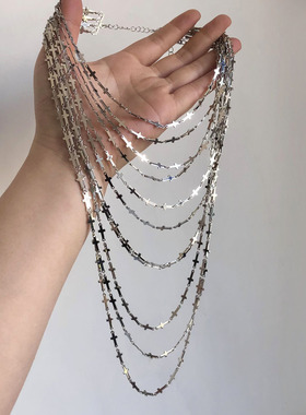 十字架小众设计多层叠戴复古项链