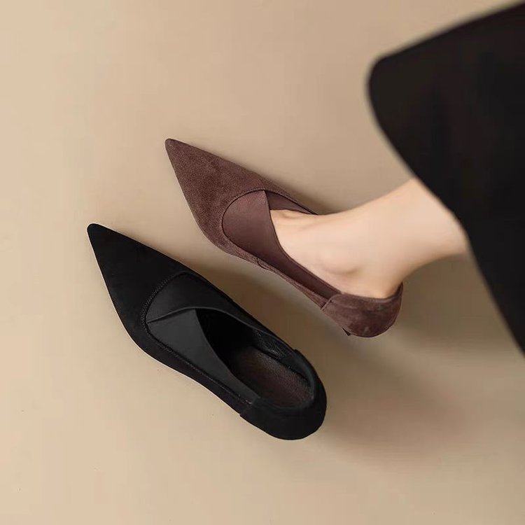 2025法式尖头百搭单鞋女春秋新款气质通勤裸靴V口细跟高跟鞋女鞋,淘宝优惠券,粉丝福利购,淘宝优惠卷