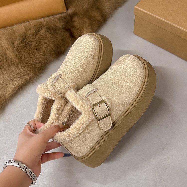 厚底加绒豆豆勃肯鞋女2025新款秋冬季外穿毛毛鞋子保暖棉鞋雪地靴,淘宝优惠券,粉丝福利购,淘宝优惠卷