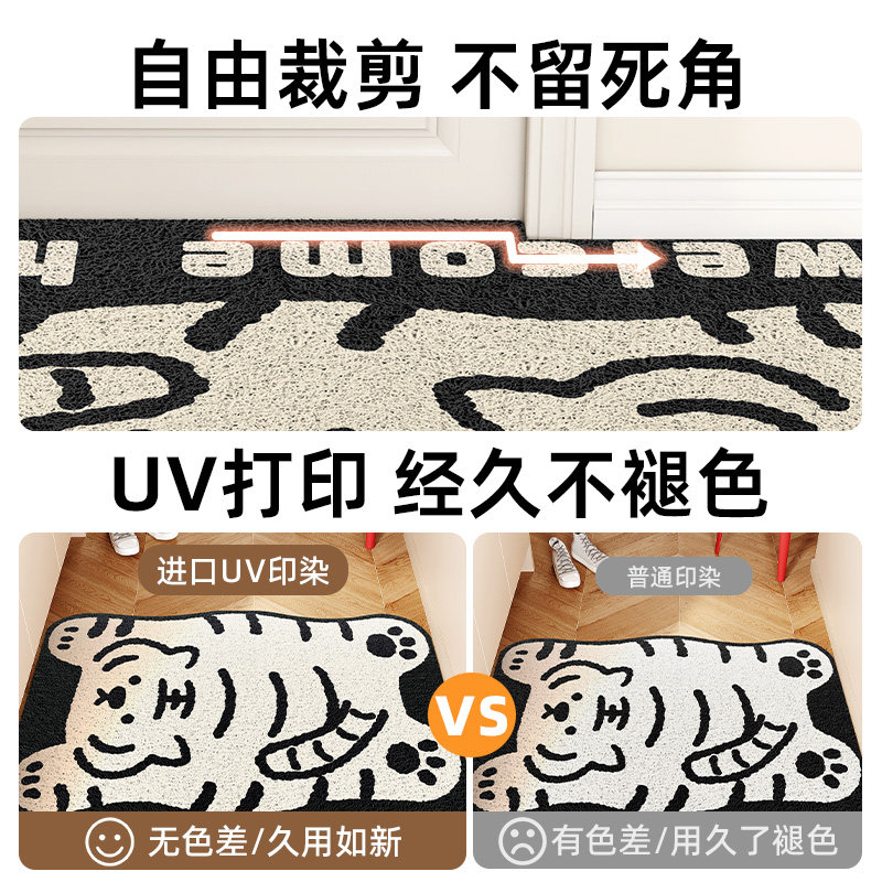 小老虎入户地垫门口除尘耐磨耐刮脚垫子丝圈除尘耐脏免打理防滑垫,淘宝优惠券,粉丝福利购,淘宝优惠卷