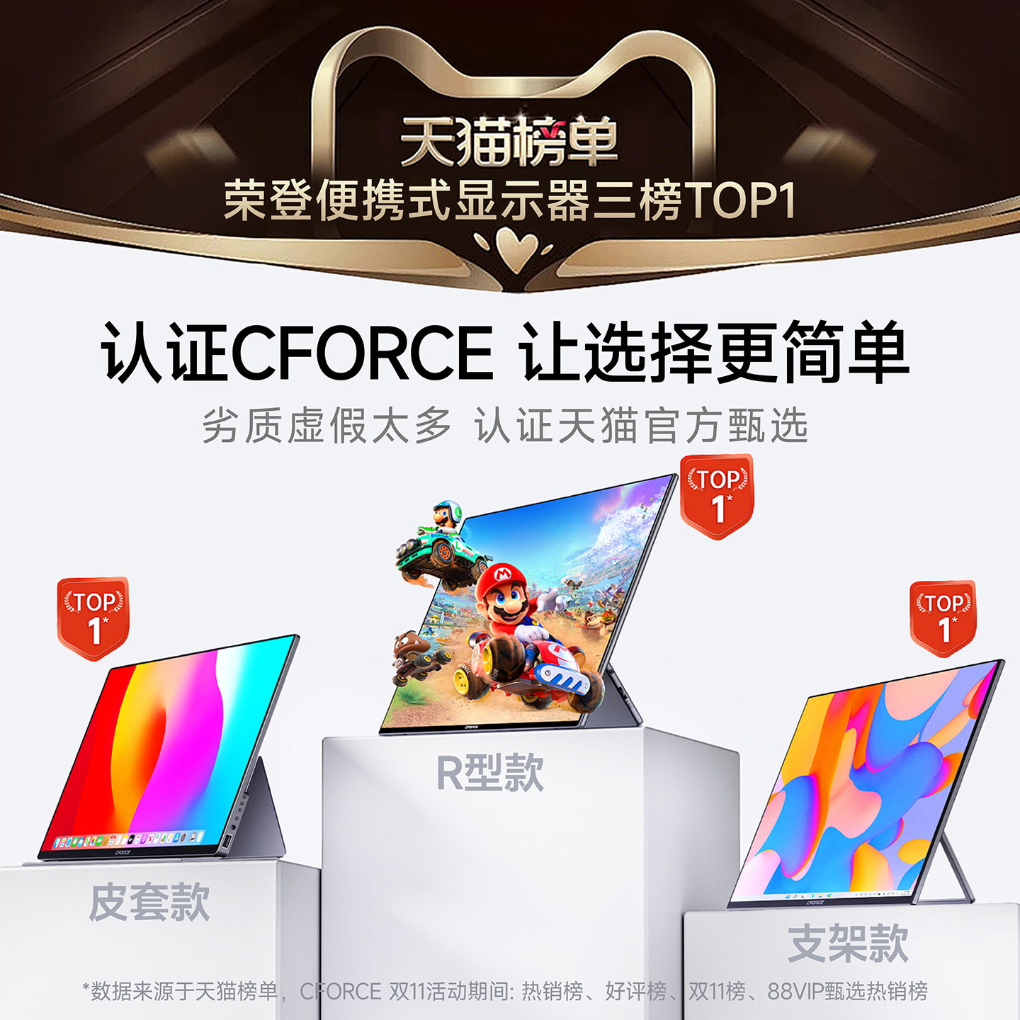 CFORCE 18英寸MiniLED触控144Hz便携显示器switch2手机笔记本副屏 - 图0