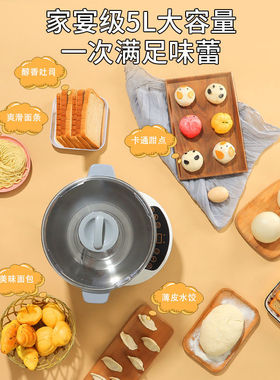 智能和面机不锈钢家用全自动揉面醒面发面搅拌机5斤小型厨师机