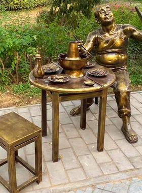 玻璃钢雕塑摆件定制户外大型仿铜人物广场铸铜雕像园林景观落地