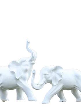 户外园林景观雕塑玻璃钢白色卡通大象摆件庭院商场售楼处美陈装饰