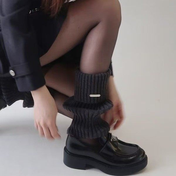 Jackson加厚金属标保暖日系针织袜秋袜套少女堆堆袜套鞋套小腿袜,淘宝优惠券,粉丝福利购,淘宝优惠卷