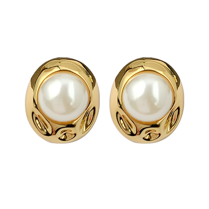 奥米迪奥金属珍珠椭圆欧美高级耳钉 aomidior耳钉