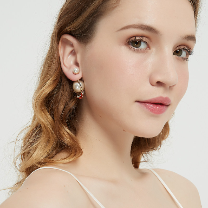 奥米迪奥大小珍珠马眼带钻欧美耳钉 aomidior耳钉