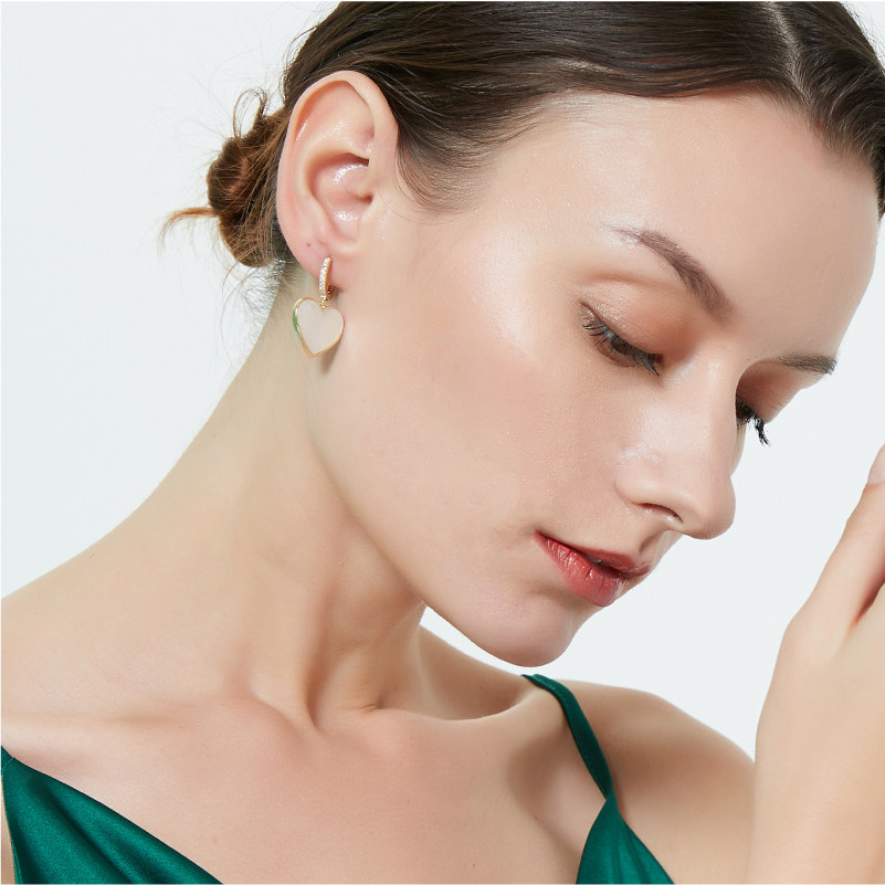 奥米迪奥珍珠贝壳爱心女网红耳环 aomidior耳环