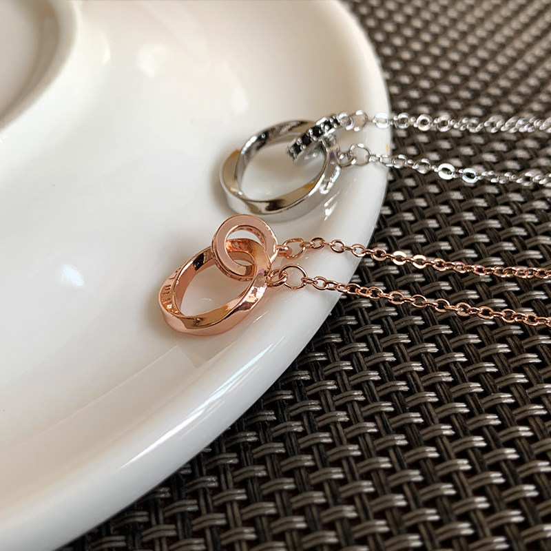 奥米迪奥莫比乌斯环520纯银锁骨链 aomidior项链