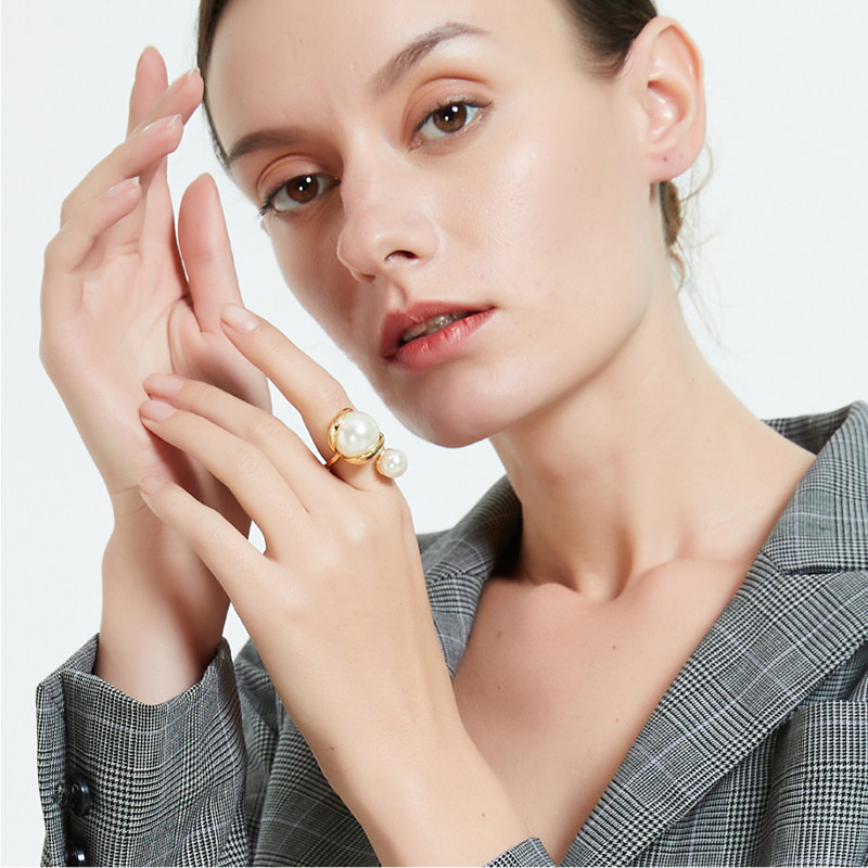 奥米迪奥珍珠女日韩网红气质指环 aomidior戒指/指环