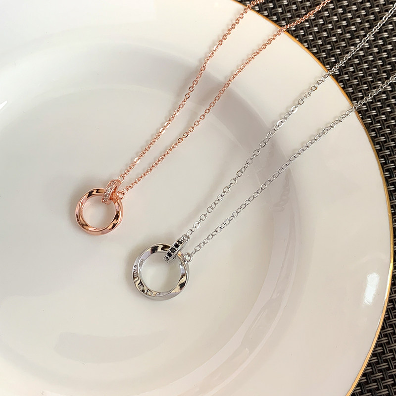 奥米迪奥莫比乌斯环520纯银锁骨链 aomidior项链