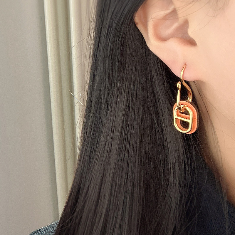 奥米迪奥猪鼻子流行高级感长款耳钩 aomidior耳环