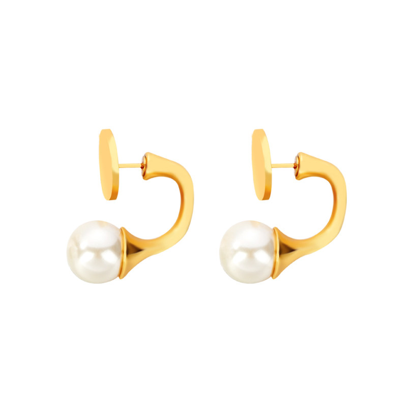 奥米迪奥前后两戴款圆形珍珠女耳钉 aomidior耳环