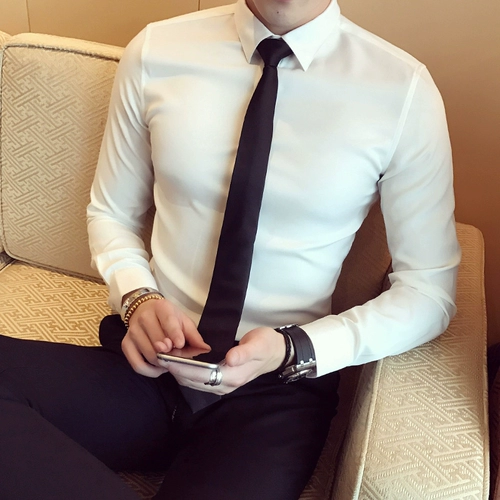 Рубашка, модный приятный телу пиджак классического кроя, облегающий крой