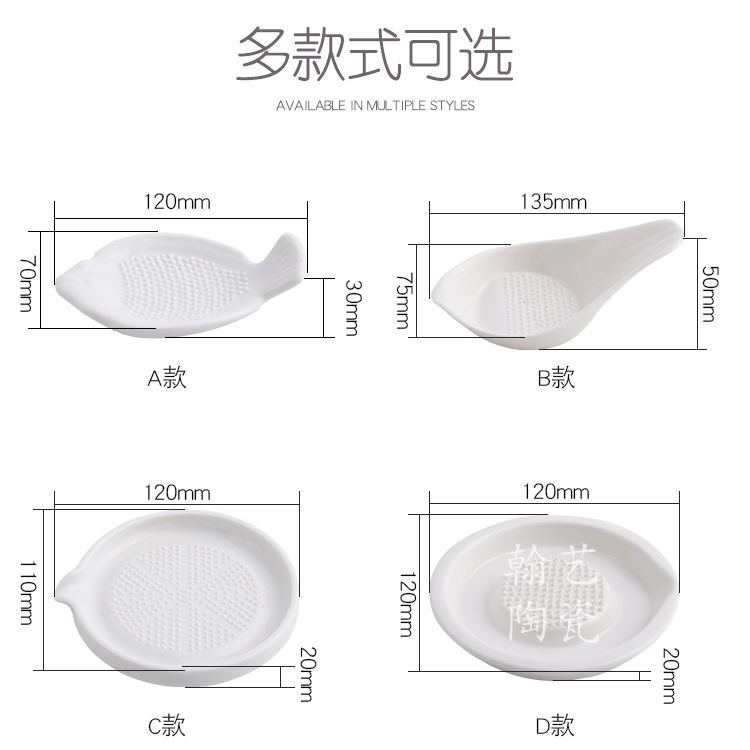 日本陶瓷磨姜器研磨器手动捣蒜蓉磨泥器蒜泥姜撞奶擦姜末姜汁神器-图1