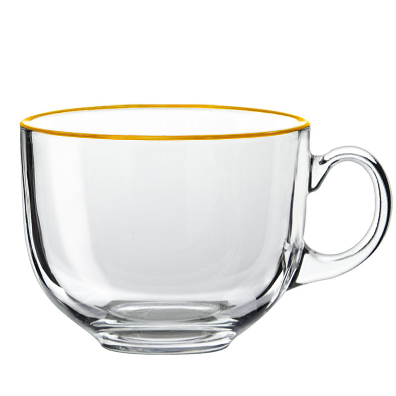 ins金边大容量玻璃杯家用牛奶杯燕麦杯奶茶杯玻璃杯子酸奶咖啡杯-图3