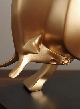 轻奢牛摆件牛气冲天家居饰品电视柜办公室摆设乔迁开业送礼盒刻字