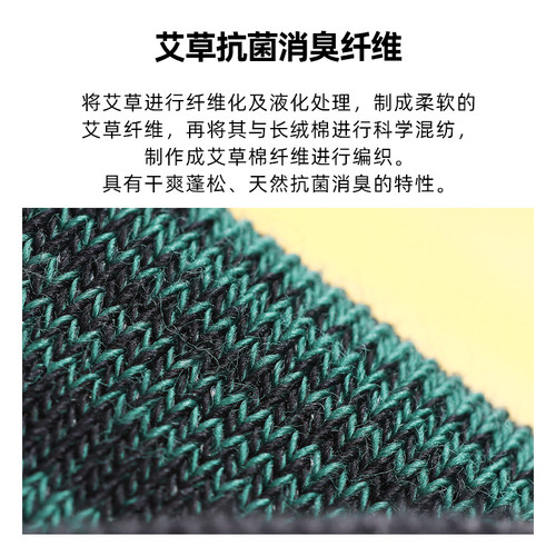 雷曼哲艾草抗菌纤维棉袜子男士船袜短袜防臭吸汗运动袜夏季薄款袜-图0