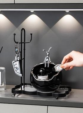 高档玄关钥匙收纳摆件入户进门口鞋柜锁匙现代装饰品乔迁新居礼品