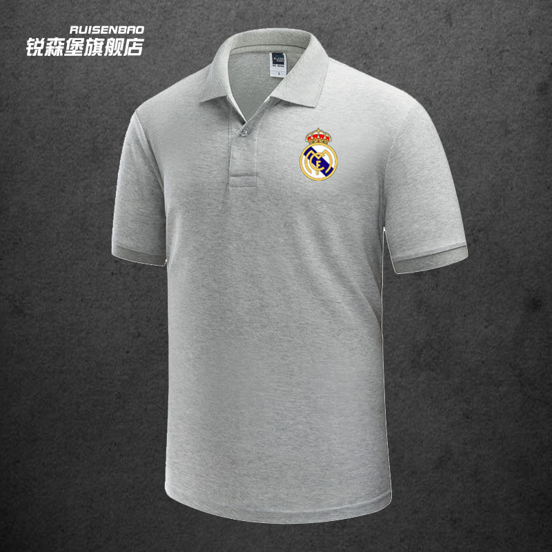 皇家马德里西甲皇马训练队服男装Polo衫Real Madrid短袖t恤夏足球